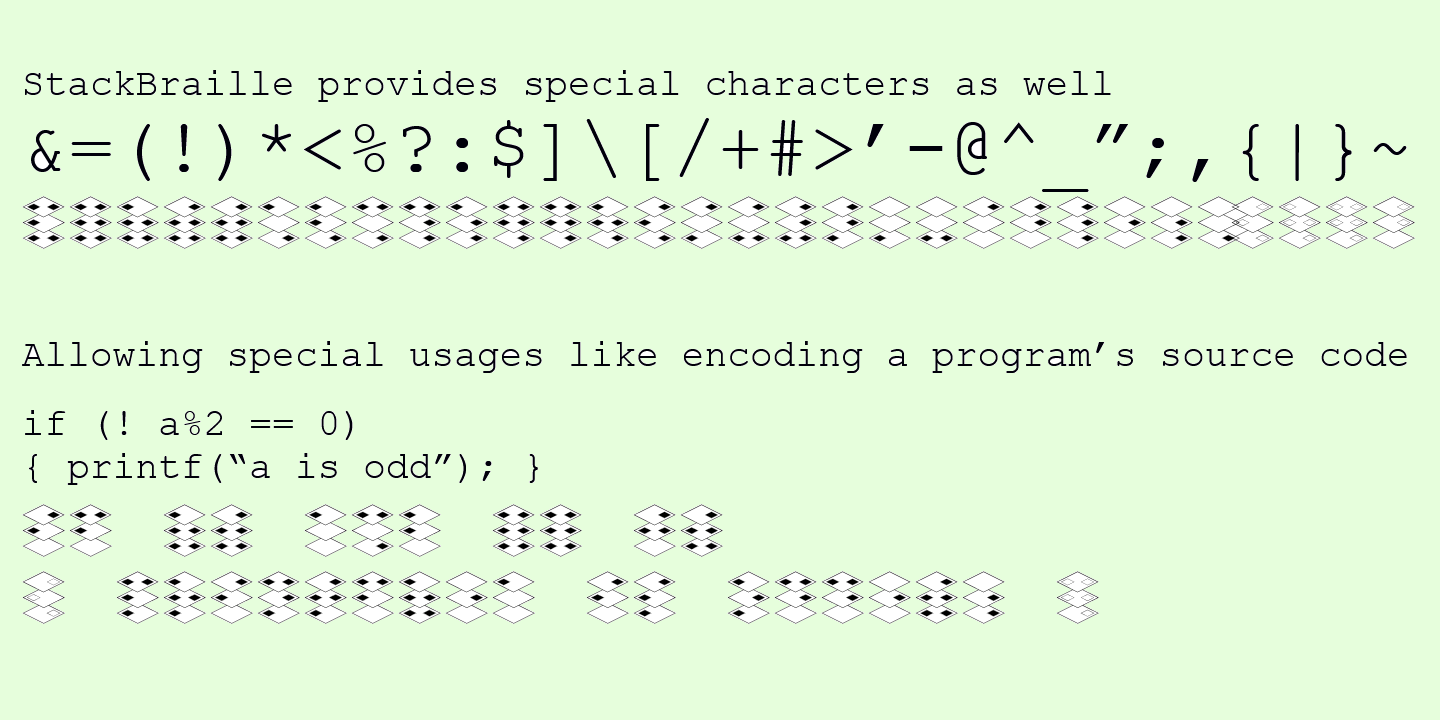 Stack Braille Regular Font preview